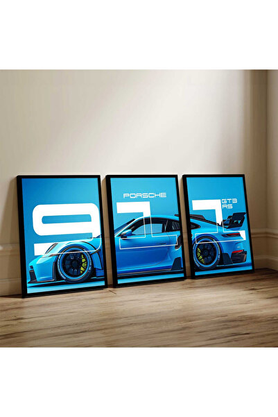 ALAYRA International Porsche 911 Car Posters A4 With Outer Frame Set of 3