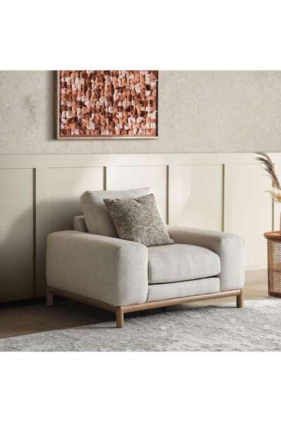 PAN HOME ROCAN SINGLE SEATER SOFA - BEIGE