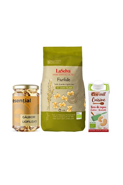 esential Pachet Vegan Bio cu Paste și Gălbiori – Farfalle LaSelva, Gălbiori E...