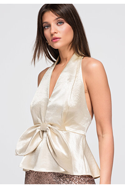 OMBRE Bluză de damă, cu guler halter, croială elegantă OW-TS-E0051