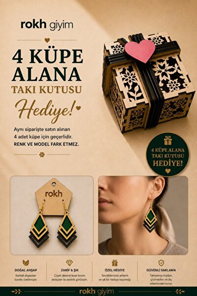 ROKH Women's Natural Wooden Design Earrings Gift