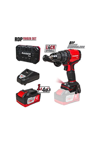 Raider Mașină de găurit cu percuție fără fir RDP-YBID20, 20 V, 4 Ah, 60 Nm, 0...