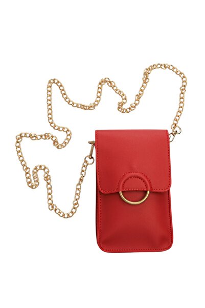 EYCH Women's Monogram Patterned Chain Strap Phone Bag