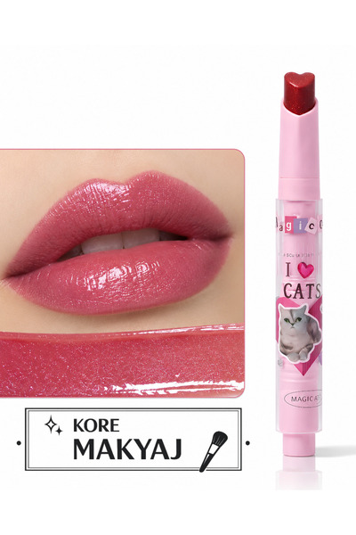 Kozmetik Magi̇c 02 Heart Tip Glitter Lipstick |   Moisturizing and Plumping E...