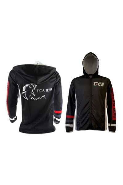 Tica Long Sleeve Zippered Black T-Shirt 3 XL