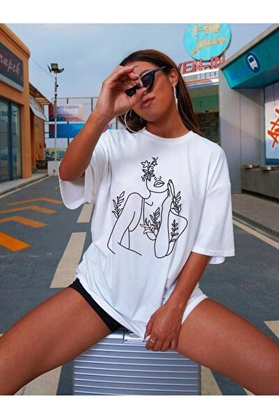 bellanova Unisex πολύχρωμο μπλουζάκι με στάμπα Oversize Streetwear Άνετη εφαρ...