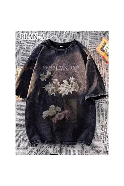 bellanova Unisex πολύχρωμο μπλουζάκι με στάμπα Oversize Streetwear Άνετη εφαρ...