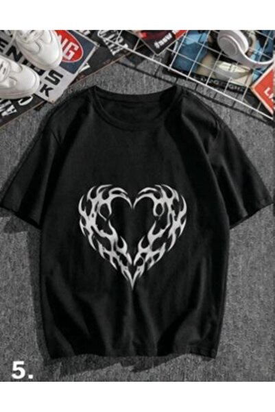 classy moda Unisex πολύχρωμο μπλουζάκι με στάμπα Oversize Streetwear Άνετη εφ...