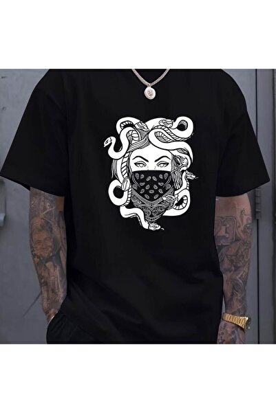 bellanova Unisex πολύχρωμο μπλουζάκι με στάμπα Oversize Streetwear Άνετη εφαρ...