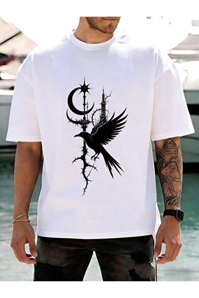 bellanova Unisex πολύχρωμο μπλουζάκι με στάμπα Oversize Streetwear Άνετη εφαρ...