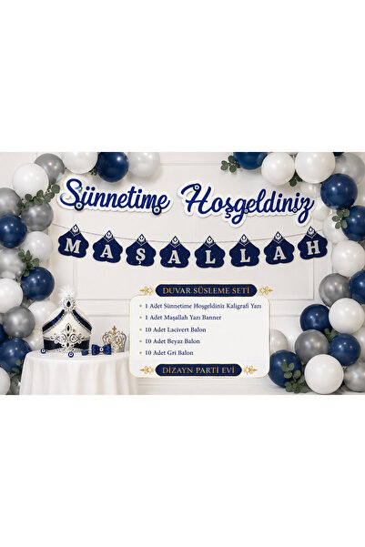 Dizayn Parti Evi Sünnetimize Hoşgeldiniz Duvar Süsleme Seti | Maşallah Banner...