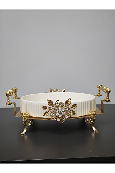 PARILTI HOME COLLECTİON Oven Dish Bowl Luxury Serving Plate Bowl Gold Silver ...