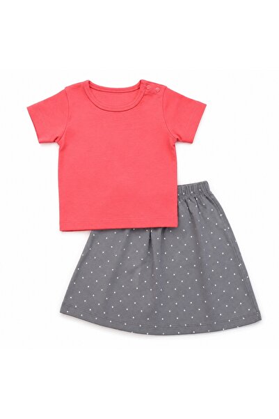 PALM PEANUTS Baby Girls Cotton T-Shirt & Polka Dot Skirt Set | Soft Summer 2-...