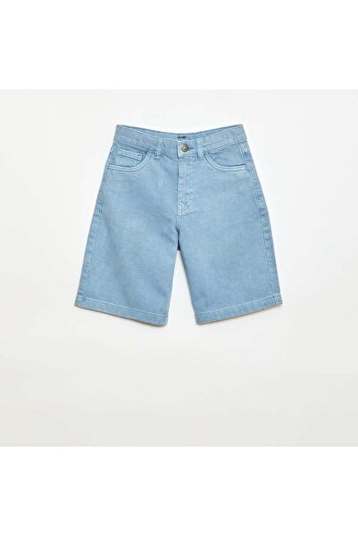 KIABI 5-Pocket Twill Bermuda Shorts BLUE