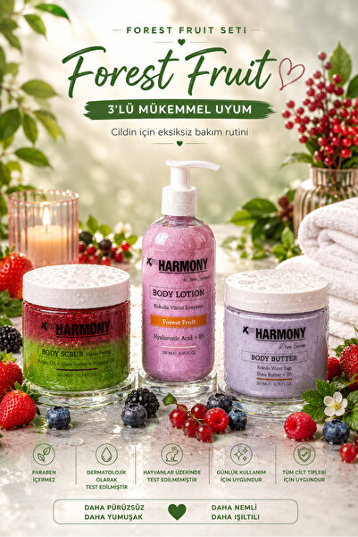 PROHARMONY Forest Fruit Ritual 3-Piece Body Care Set 750 ml |   Body Scrub + ...