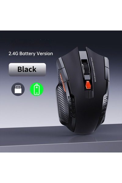 Choice7 ماوس لاسلكي بصري إلكتروني أسود يعمل ببطارية AA من NexusClick، 1600 نق...