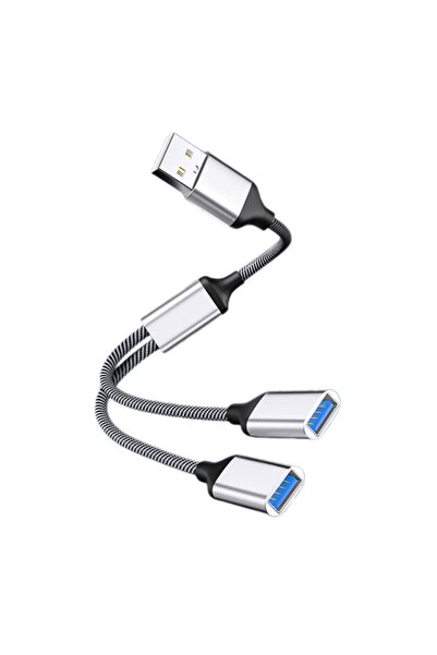 Choice كابل USB فضي 1 في 2/3 لتقسيم منفذ USB، USB 2.0 ذكر إلى 2 أنثى USB، سلك...
