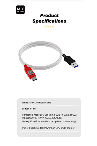 Choice SAM Download Cable M.R SAM Download Mode Cable USB Type-C Odin Flash R...
