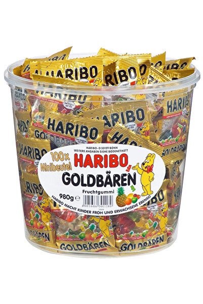 Haribo Jeleuri cu aromă de fructe Goldbaren, Mini pachete, 100x10g