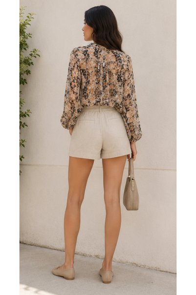 THIRTEEN SELECT Linen shorts