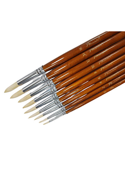 Phoenix Round Painting Brush with Long Handle, Various Sizes - 8