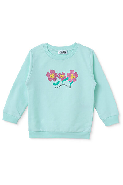 ebebek Hello Baby HelloBaby Kız Bebek Sweatshirt Çiçek Baskılı Bisiklet Yaka ...