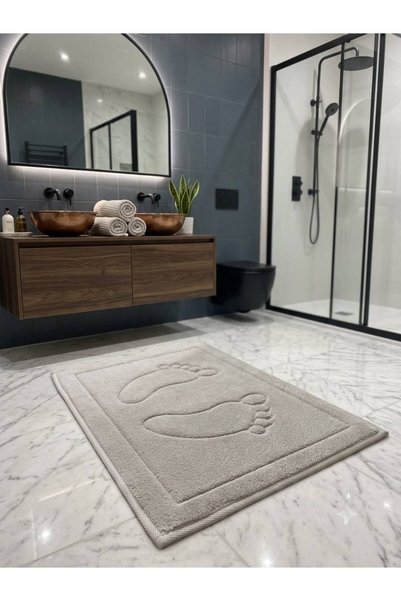 by ballı biocotton %100 Pamuk Ayak İzli Banyo Paspası