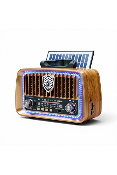 ROYALTREND Nostaljik Eskitme Trend Radyo,Güneş Panelli Bluetooth Nostalji Radyo