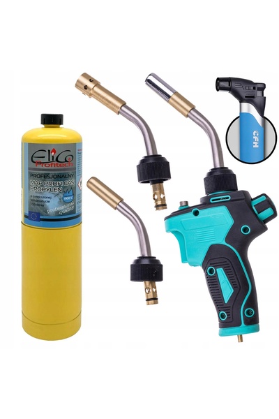 TC Technic Arzător cu gaz MAPP Propan, Set de lipit, 3 duze, Aprindere piezo,...
