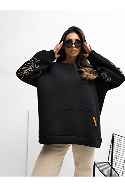 rue parıs Women's Sweatshirt, RUE PARIS, Cotton, Long Sleeve, Black, model RV...