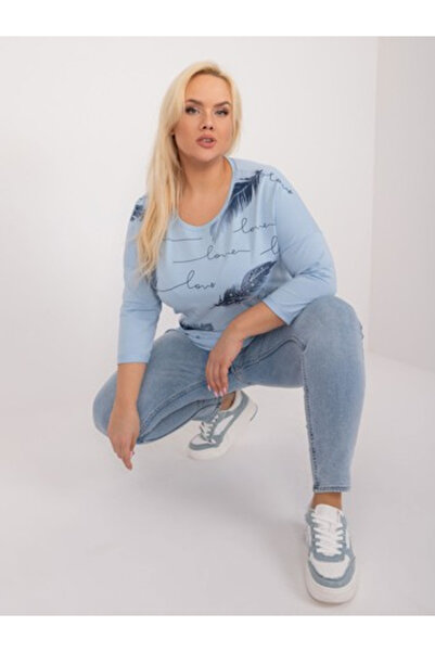 Relevance Bluza Dama Maneca 3/4, Paiete, RELEVANCE, Albastru Eleganta Office ...