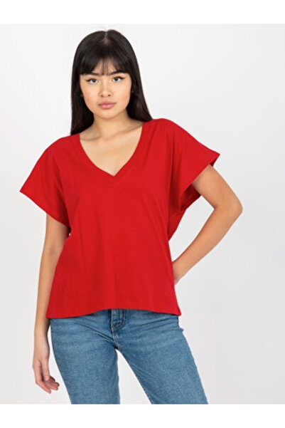 Mayflies Tricou Dama Mini, Decolteu in V, Mayflies, Rosu Casual Marimi Mari M...