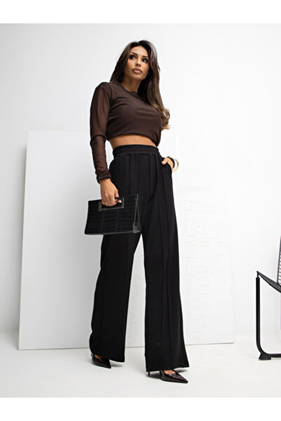 rue parıs Pantaloni Trening Dama, RUE PARIS, Elastan, Negru, model RV-DR-A106...