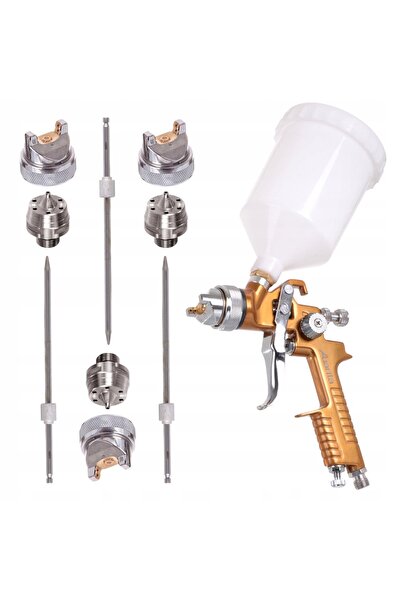AUARİTA Pistol de vopsit HVLP cu 3 duze de 1,4mm, 1,7mm, 2,0mm și rezervor de...