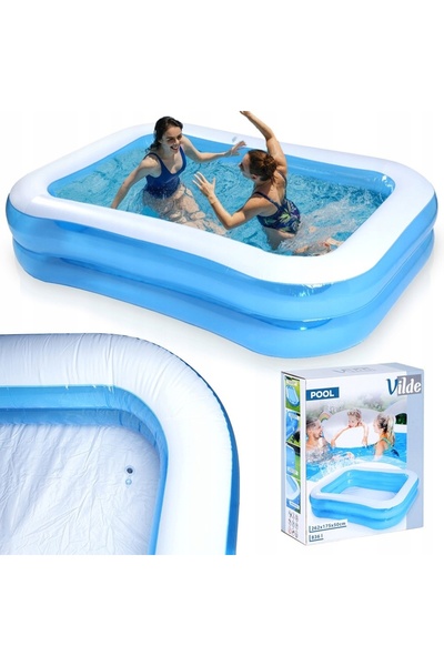Vilde Piscina de grădină gonflabilă dreptunghiulară mare pentru copii și adulți