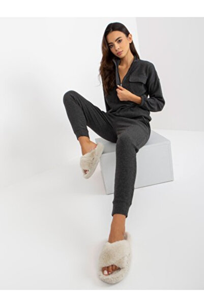 Berrak Pijama Dama, BERRAK, Poliester, Maneca lunga, Gri inchis, model BR-PI-...