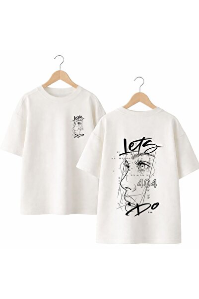 playwear 404 Face Printed on the Back and Front Chest, 100% Cotton Oversize L...