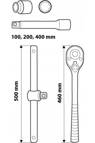 NEO Tools Set de chei tubulare 3/4 ", 21 bucăți. NEO 08-061