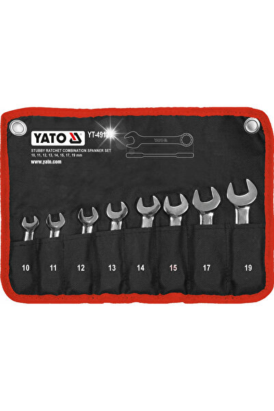yato Set de chei plate cu ochi scurte cu clichet 10-19mm 8 bucăți.