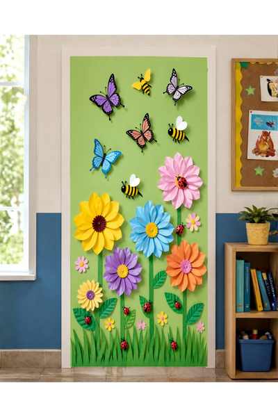 PROMISEBACKDROP2 زينة باب مرنة مقاس 190x75 سم، زينة باب من القماش، بتصميم الز...