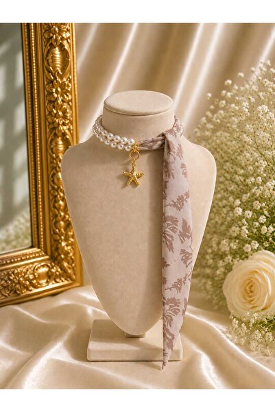 Ivory Pearl Pearl Necklace,Pearl Scarf Necklace,Scarf,Bag Scarf,Bag Charm,Mul...