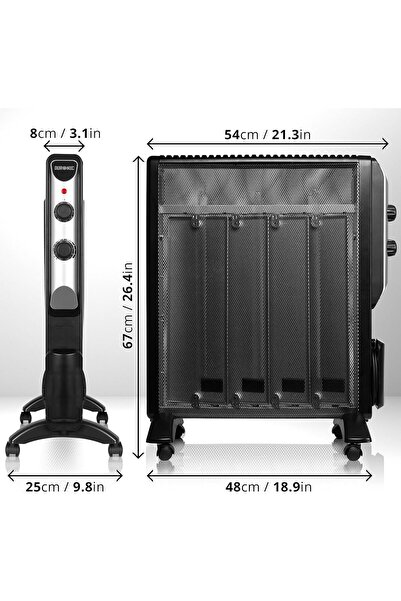 Duronic Aerotermă electrică portabilă cu termostat HV220 BK 2000 W