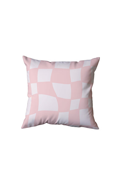 Beramussa Pink and White Checkered Pillow, Gift