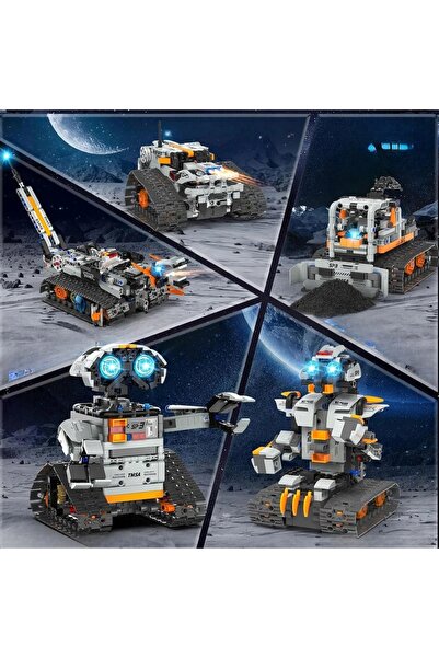 K&M CLOTHES Robot de construit 5 în 1, telecomandat prin telecomandă și aplic...