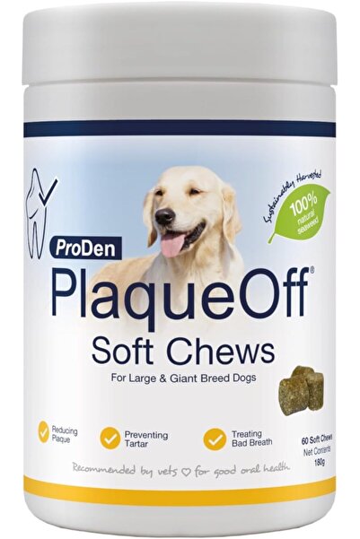 proden PlaqueOff 60 Large Dog Soft Chewable Cakes, Naturally Removes Tartar, ...