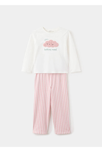 MANGO Baby Bulutlu pamuklu pijama seti