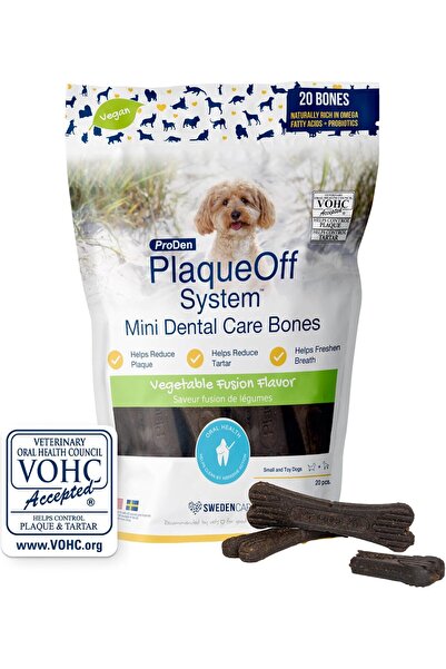 proden PlaqueOff Mini Dental Bones Vegetable Fusion (20 pieces - 340 g) for s...
