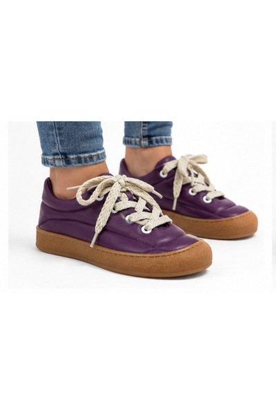 N Napa Shoe NP.7809.MOR DERİ SNEAKER Napa Shoe Kadın Hakiki Deri Comfort Snea...