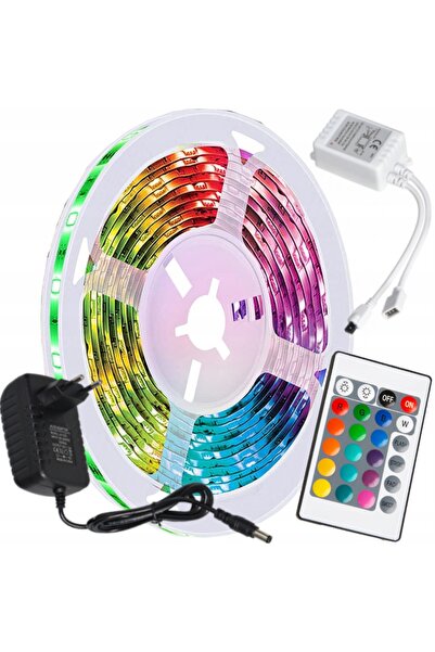Virone Bandă LED RGB 5050 colorată 3 metri 30 LED-uri/m + Sursă de alimentare...