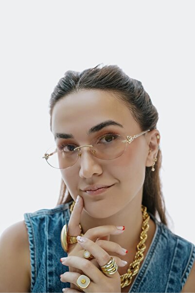 Stil Noktası Tf-Co Frameless Honey Color Glass Sunglasses